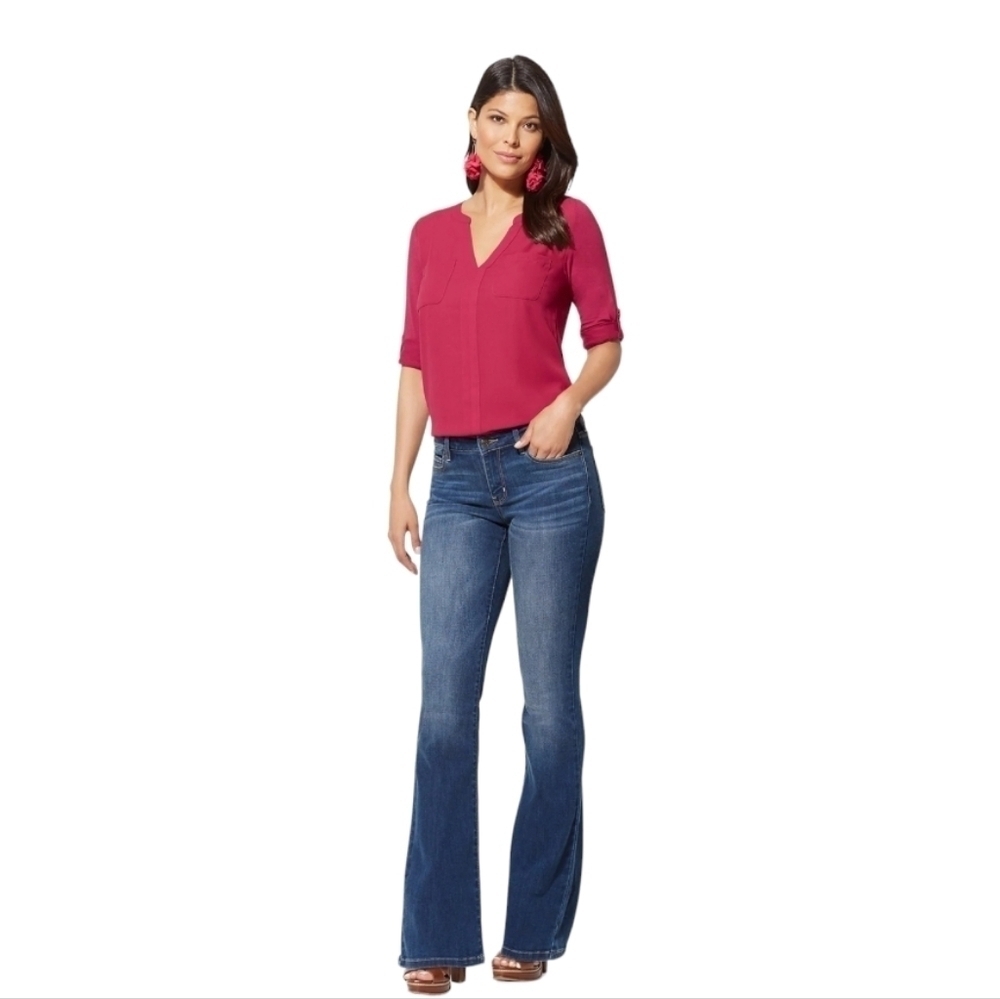 NY & Co. Curvy Bootcut Low Rise‎ Denim Jeans Size 8 Petite